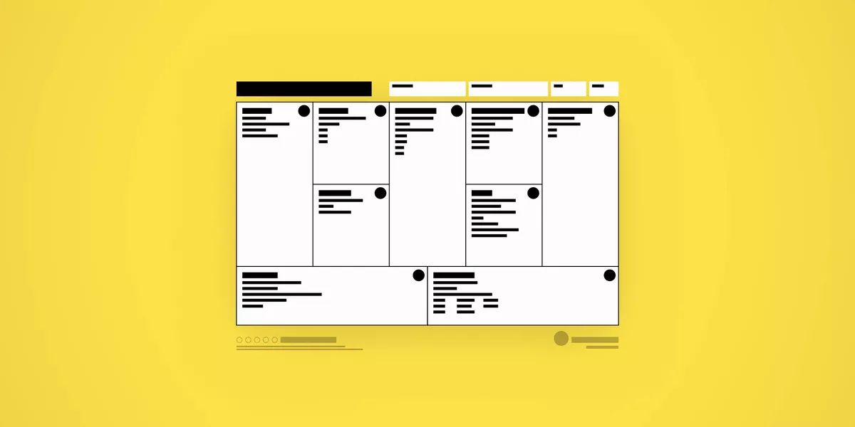 Wire frame of the Business Model Canvas
